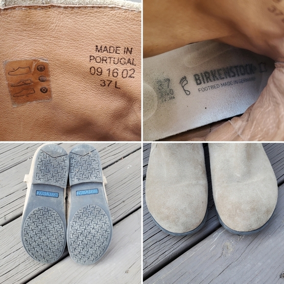 Birkenstock Sarnia Taupe Waxed Suede Leather Slouchy Boho Ankle Boots Booties 37 - Picture 7 of 8